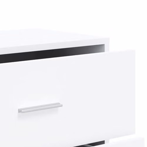 vidaXL Set of 2 Modern White Sideboards in Engineered Wood, W/D/H: 60 x 31 x 84 cm