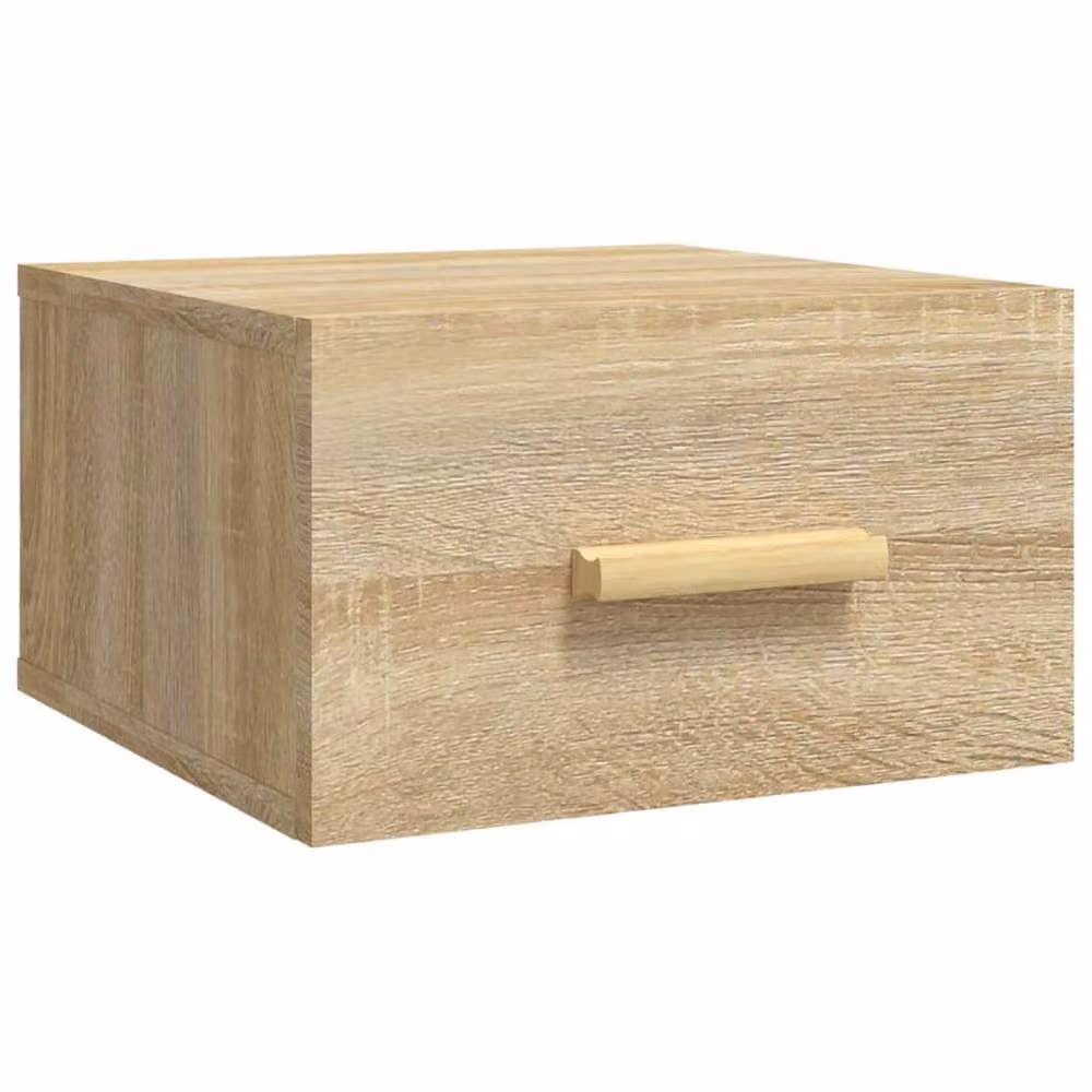 Berkfield Home Wall-mounted Bedside Cabinets, 2 Pack, Sonoma Oak, Brown, W/D/H: 35 x 35 x 20 cm – 2