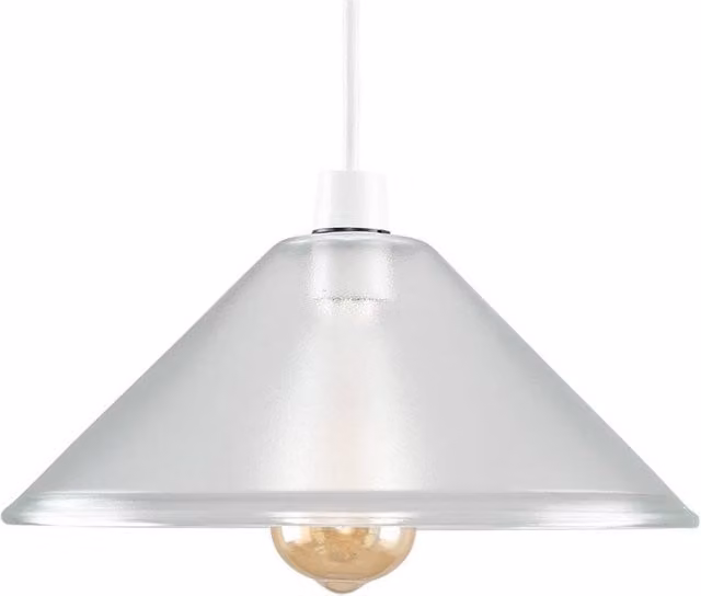 EONLION Modern Tapered Frosted Glass Pendant Lampshade in White