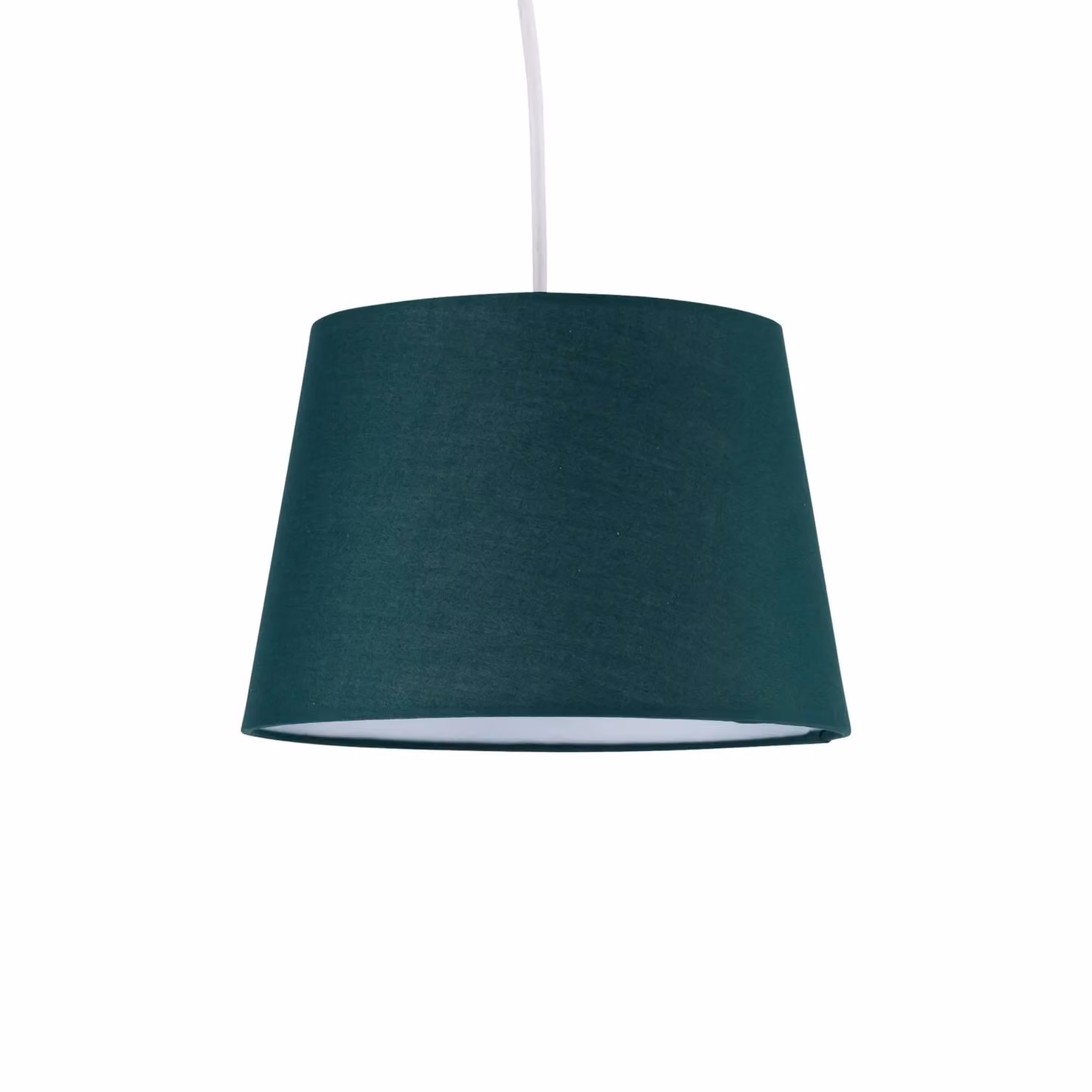First Choice Lighting Set of 2 Green Fabric Cylinder Pendant Lamp Shades, Diameter: 23 cm – 2