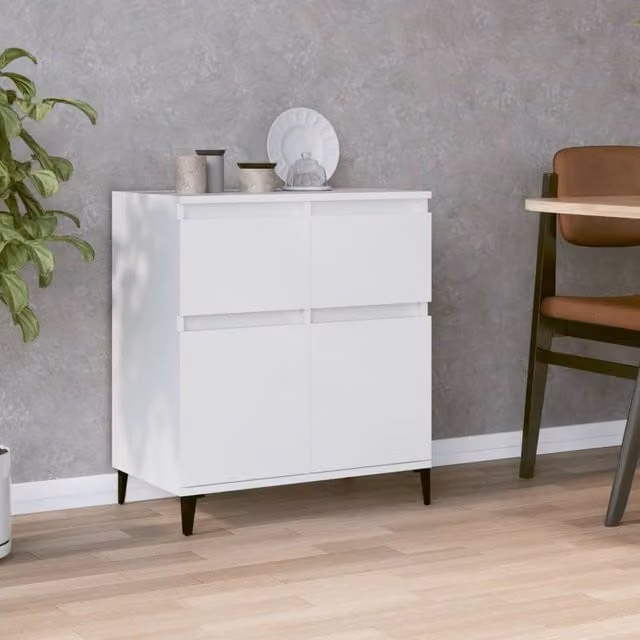 Berkfield Home Modern White Sideboard in Engineered Wood, W/D/H: 60 x 35 x 70 cm – 1
