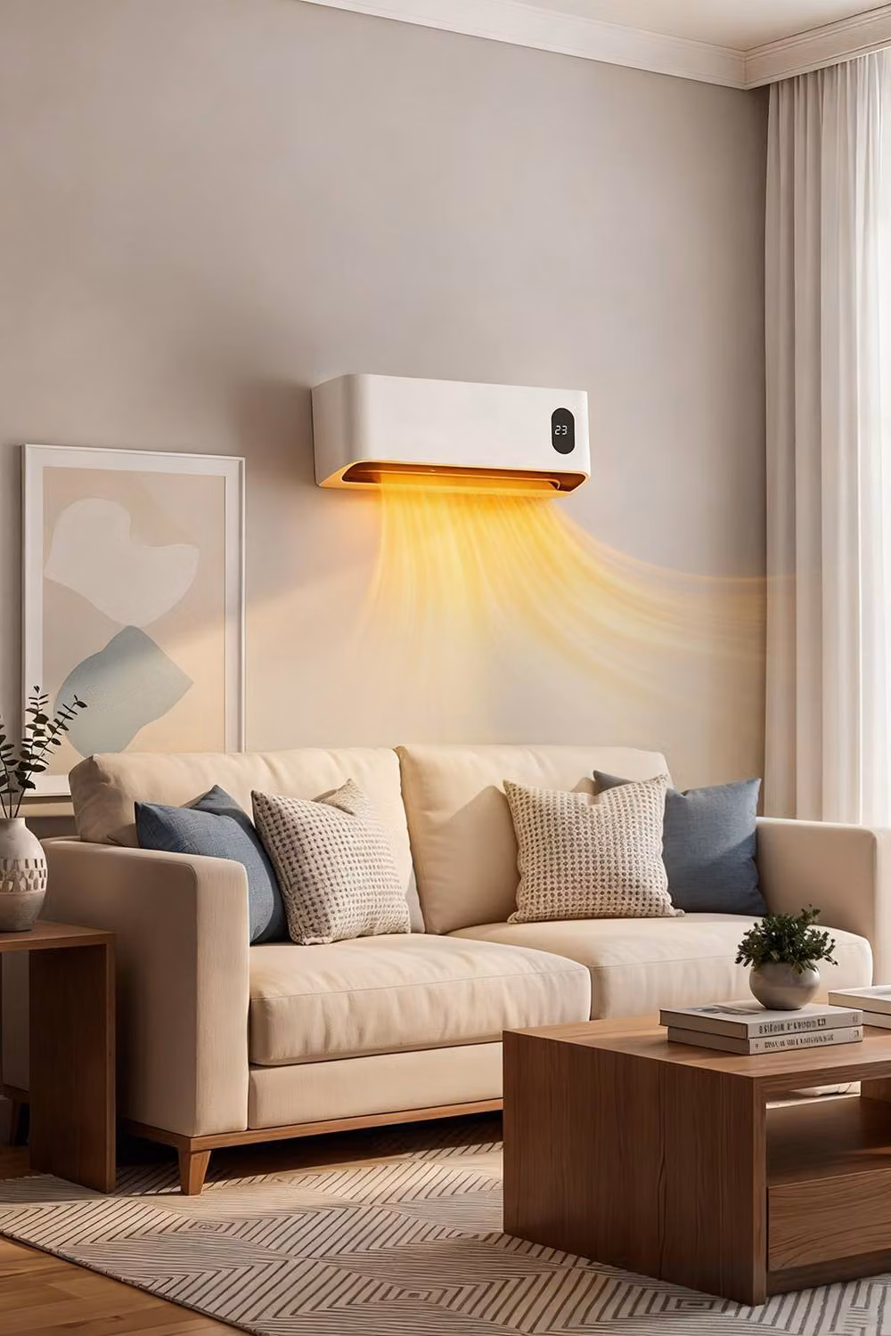 Living and Home 1000/2000W PTC Ceramic Fan Heater with Remote Control and Thermostat in White – 2
