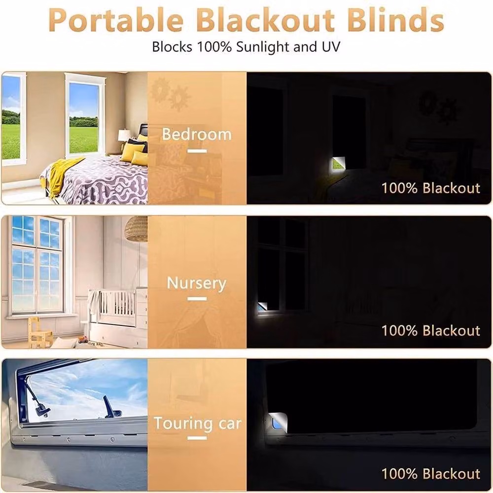 NESTLUNE Blackout Window Blind, Thermal Insulated and UV Resistant, Black – 3