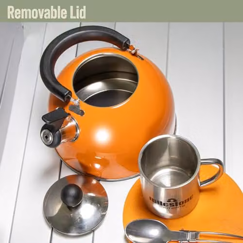 Milestone Camping 24860 Whistling Camping Kettle, 2L, Metallic Orange – 5