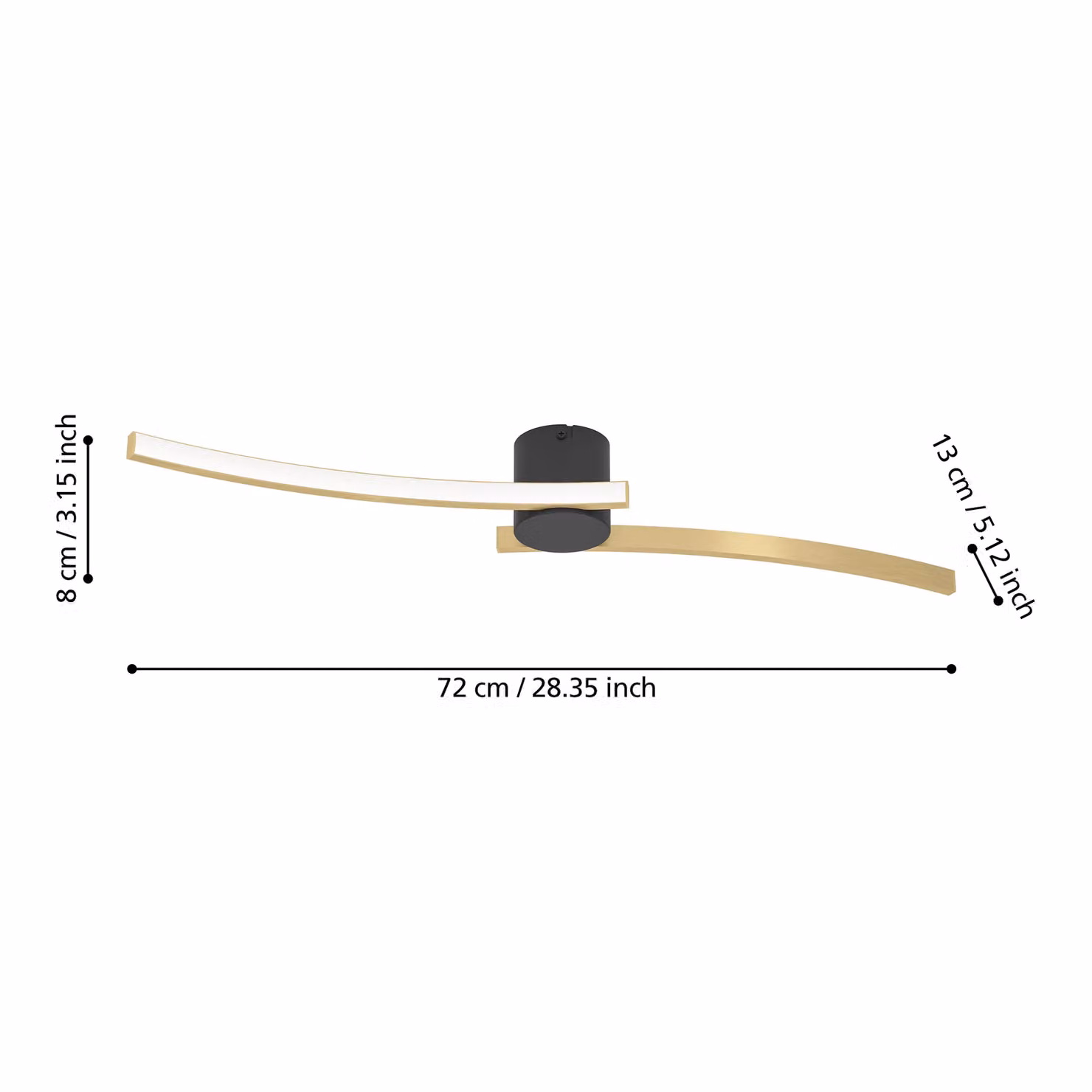 Eglo Aieta Minimalist Ceiling Light in Black and Gold/Brass – 2