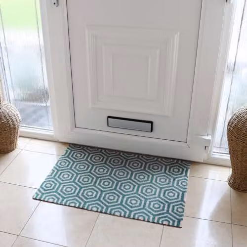 JVL Mega Machine Washable Non-Slip Doormat, Blue, W: 50 cm, D: 75 cm – 4