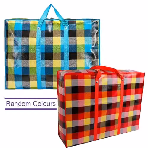 KAV Extra Large Reusable Waterproof Laundry and Storage Bag with Handles, Multicolour, W/D/H: 90 x 60 x 30 cm – 2