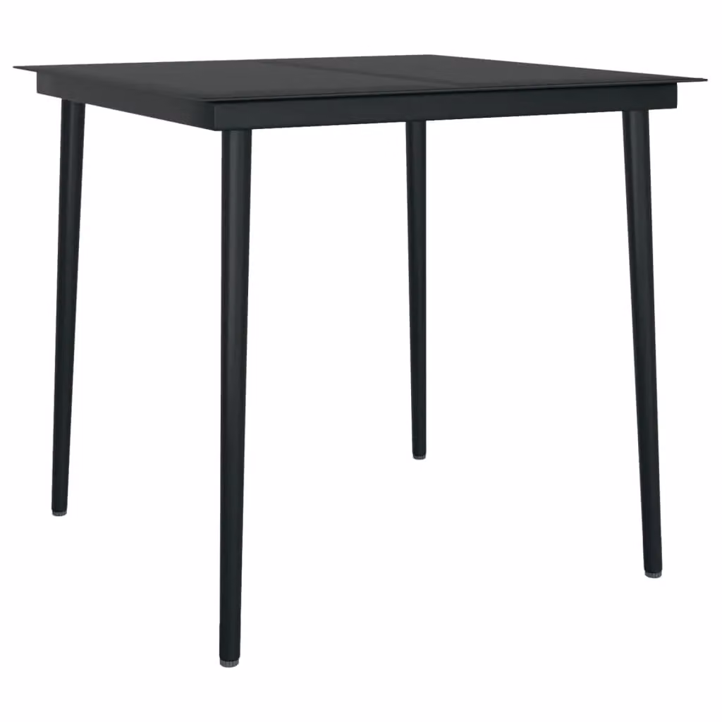 Berkfield Home Black Steel and Glass Garden Dining Table W/D/H: 80 x 80 x 74 cm – 2