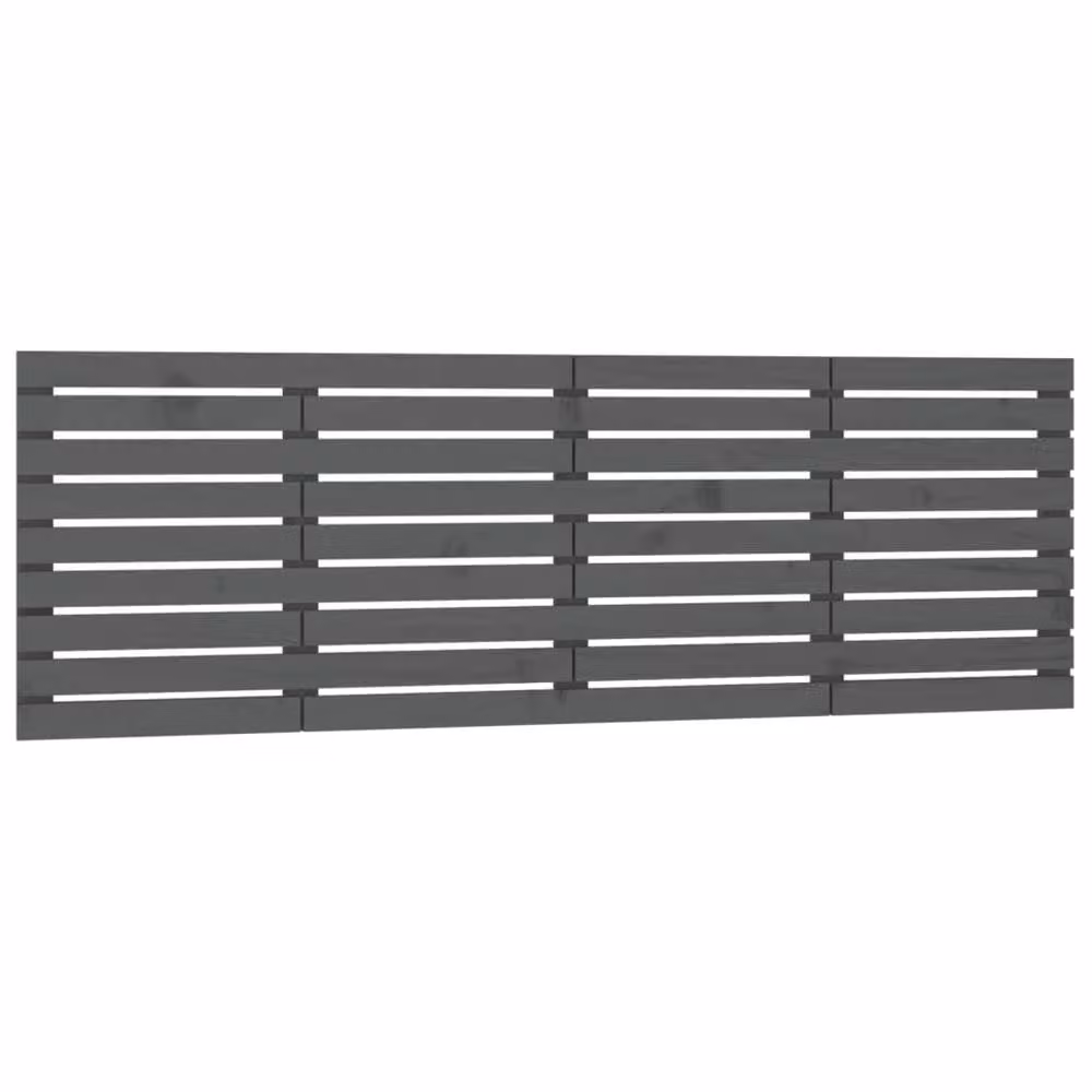 Berkfield Home Grey Solid Wood Pine Wall Headboard, W: 206 cm, D: 3 cm, H: 63 cm – 2