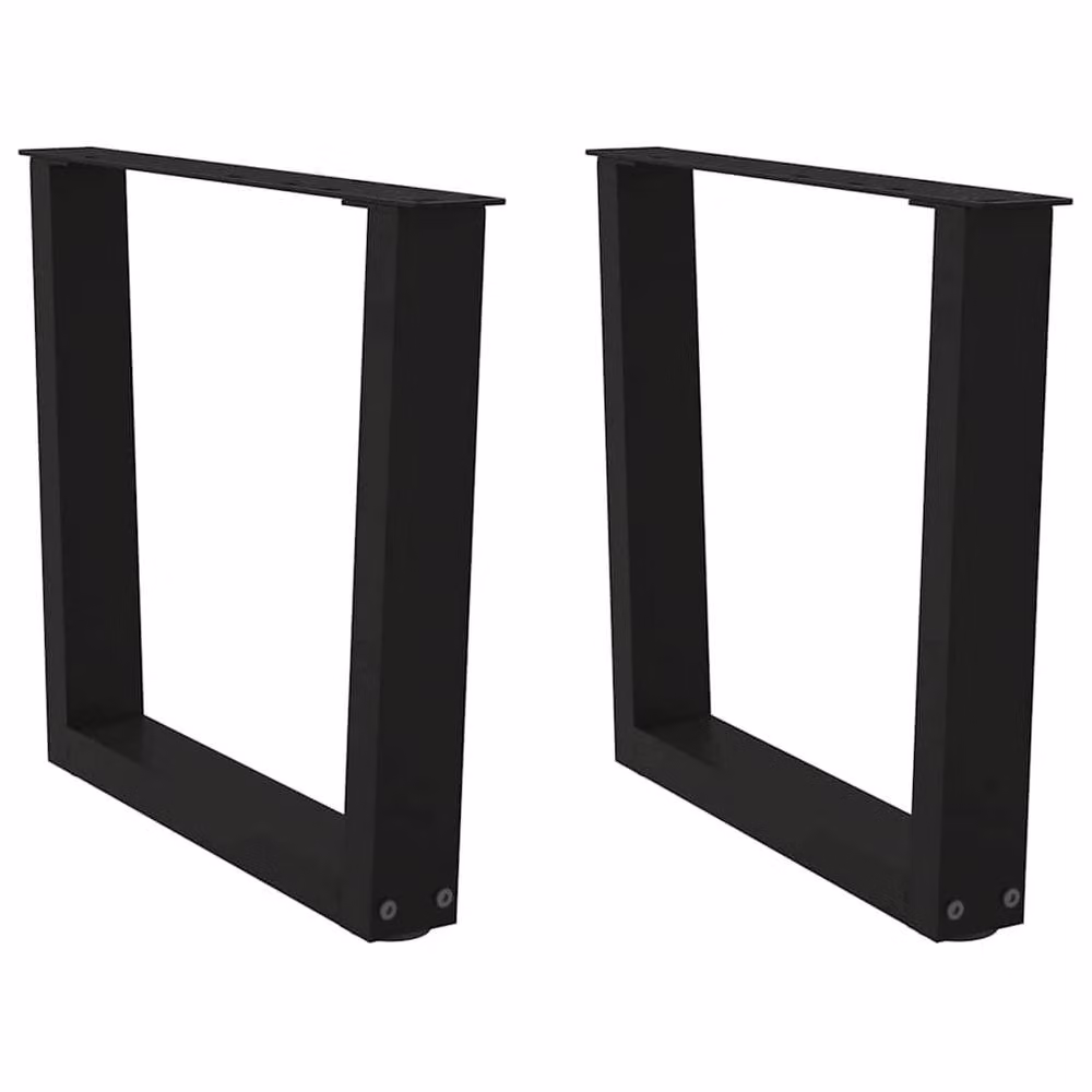 Berkfield Home Modern V-Shape Dining Table Legs, 2 Pieces, Black Steel, H: 42-43.3 cm x W: 60 cm – 2