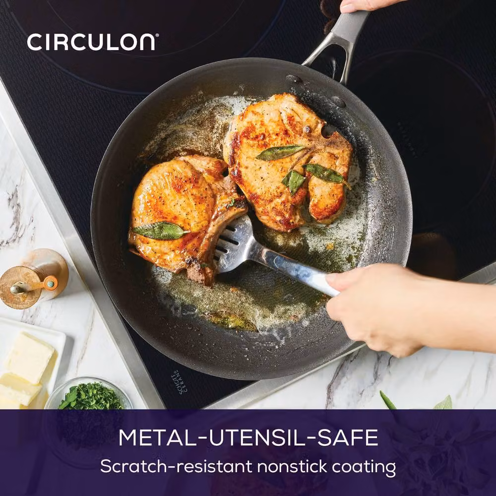 Circulon ScratchDefense Extreme 7 Piece Non Stick Pan Set in Grey, featuring Aluminium and Stainless Steel Frying Pans, Saucepans, Stockpots and Saute Pans – 2