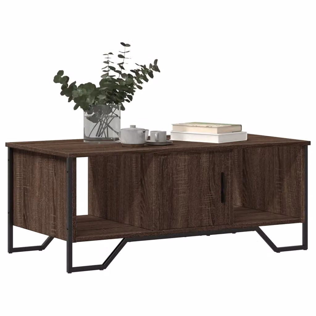 Berkfield Home Brown Oak Coffee Table in Engineered Wood, W: 100 cm, D: 51 cm, H: 40 cm – 3