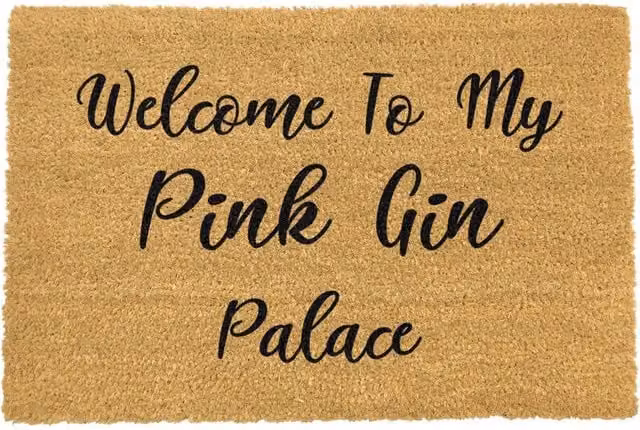Artsy Mats Welcome To My Pink Palace Coir Doormat in Black and Brown, W: 60 cm, D: 40 cm