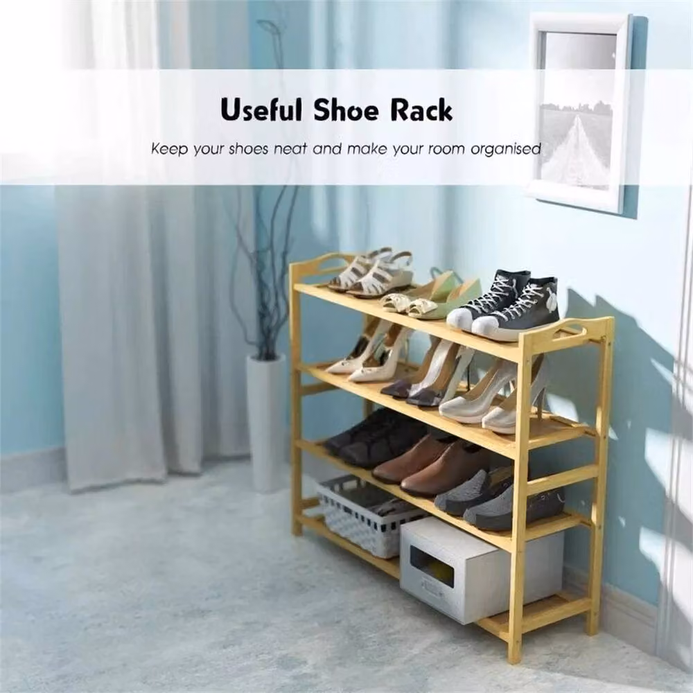 Spetlek Brown Bamboo Freestanding Shoe Rack – 3