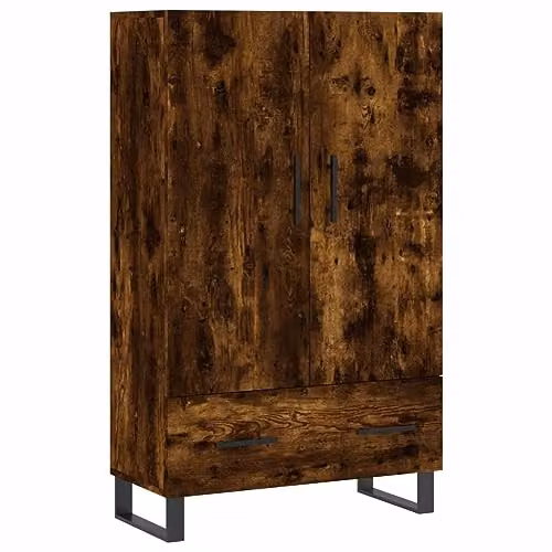 vidaXL Modern Highboard in Smoked Oak, Brown Engineered Wood, W/D/H: 69.5 x 31 x 115 cm – 1