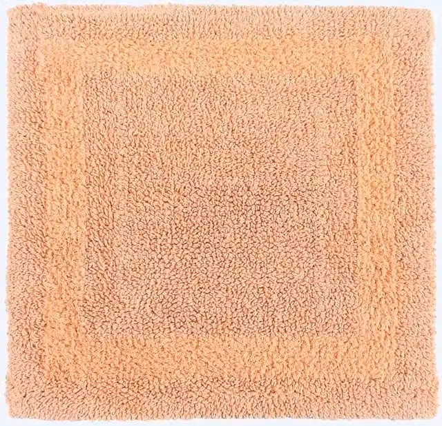 Homescapes Luxury Square Cotton Bath Mat, Peach, W/D: 50 x 50 cm