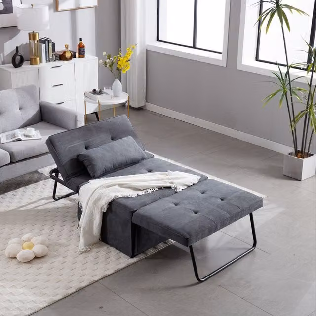 WestWood 4-in-1 Click-Clack Sofa Bed in Dark Grey Fabric