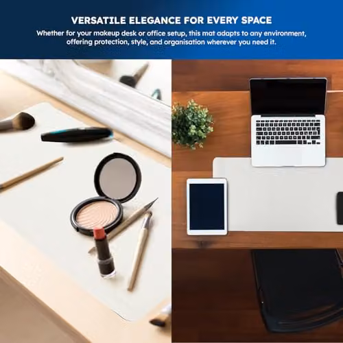 DesireTech Reversible Office Desk Pad in Silver and White – 7