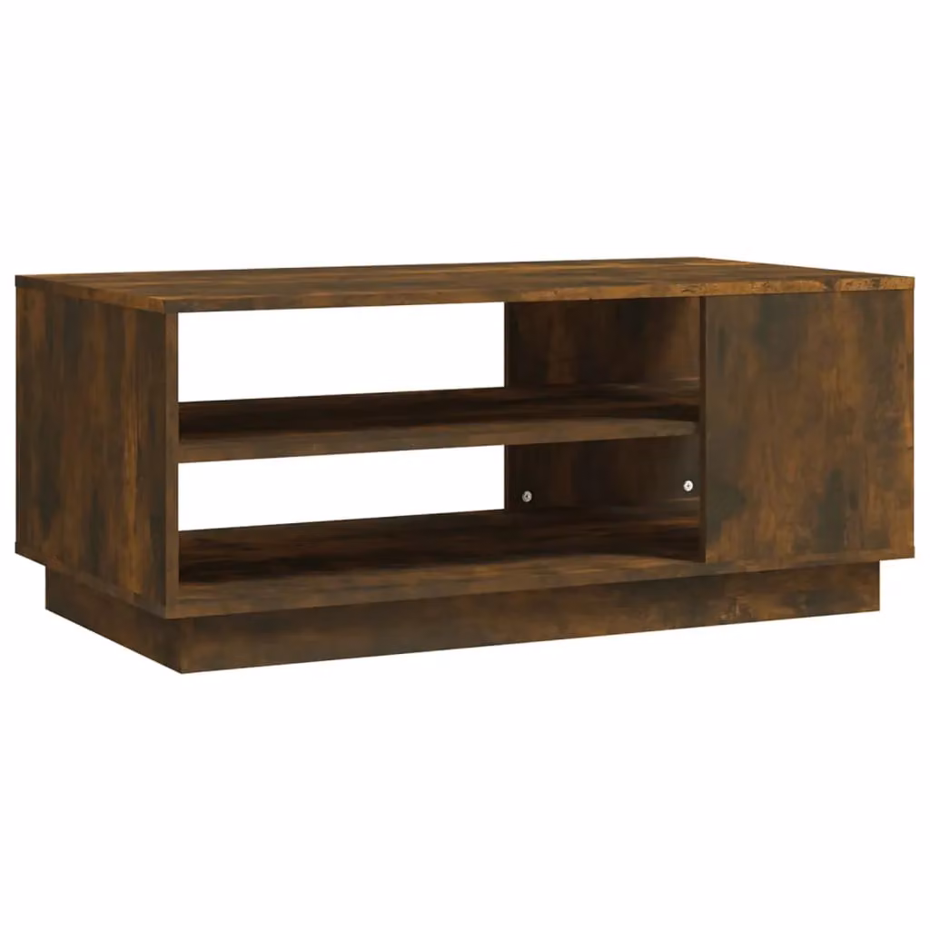 Berkfield Home Smoked Oak Coffee Table in Brown, W/D/H: 102 x 55 x 43 cm – 2