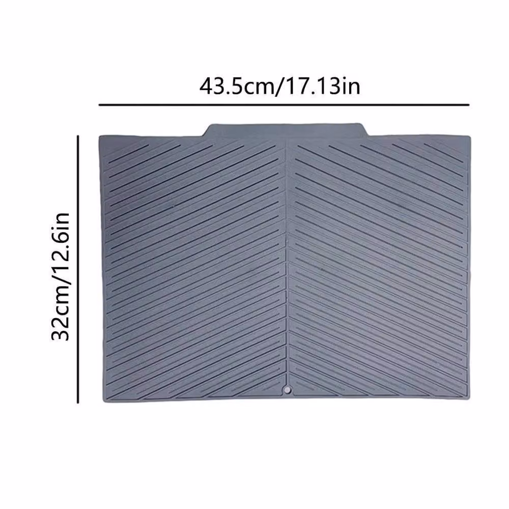 Kelvenix Large Silicone Dish Draining Mat in Grey – 2