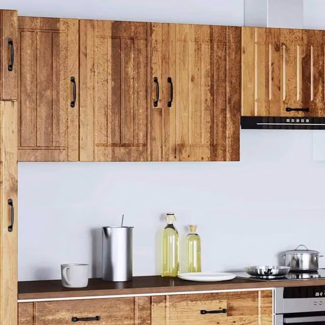 Berkfield Home Lucca Kitchen Wall Cabinet in Old Wood Brown, W/D/H: 60 x 25 x 80 cm