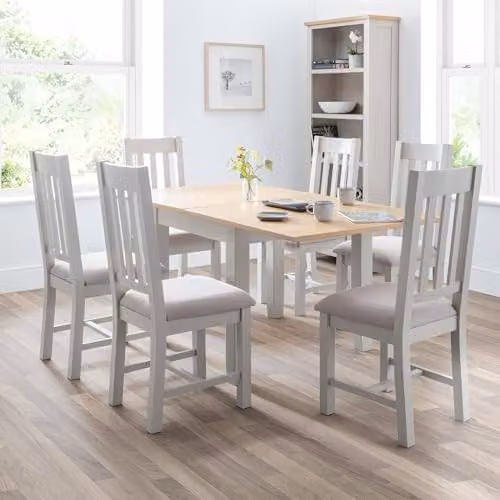 Julian Bowen Richmond Dining Chairs Set of 2 in Grey Fabric and Rubberwood – 2