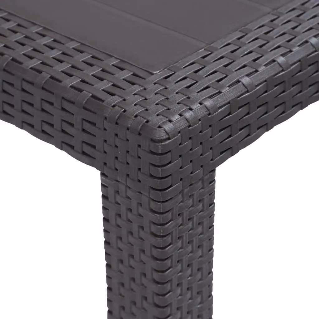 Berkfield Home Garden Table in Brown Plastic Rattan Look, W/D/H: 220 x 90 x 72 cm – 2