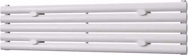 UK Radiators Omeara Axis White Elliptical Tube Horizontal Designer Radiator, W: 120 cm, H: 29 cm