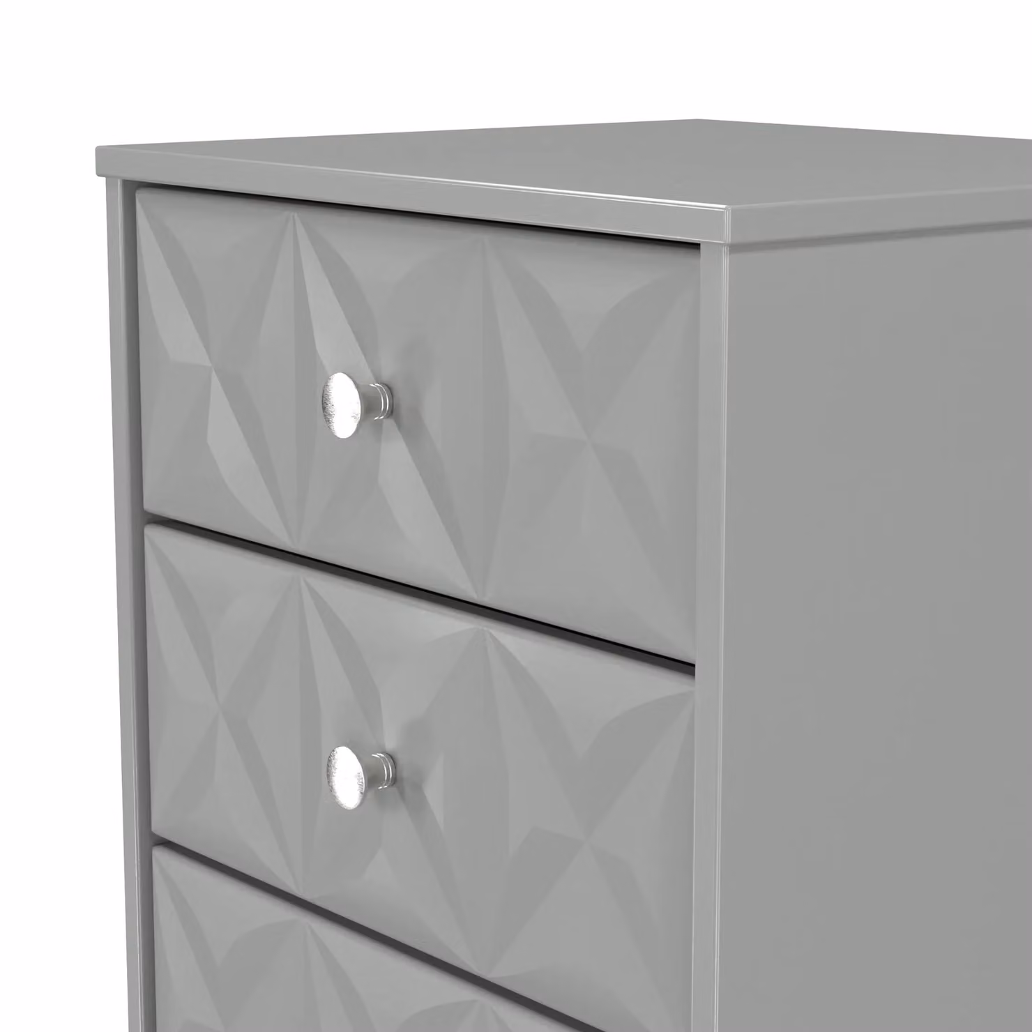 2 U Toledo 5 Drawer Tall Bedside Chest in Dark Grey – 3