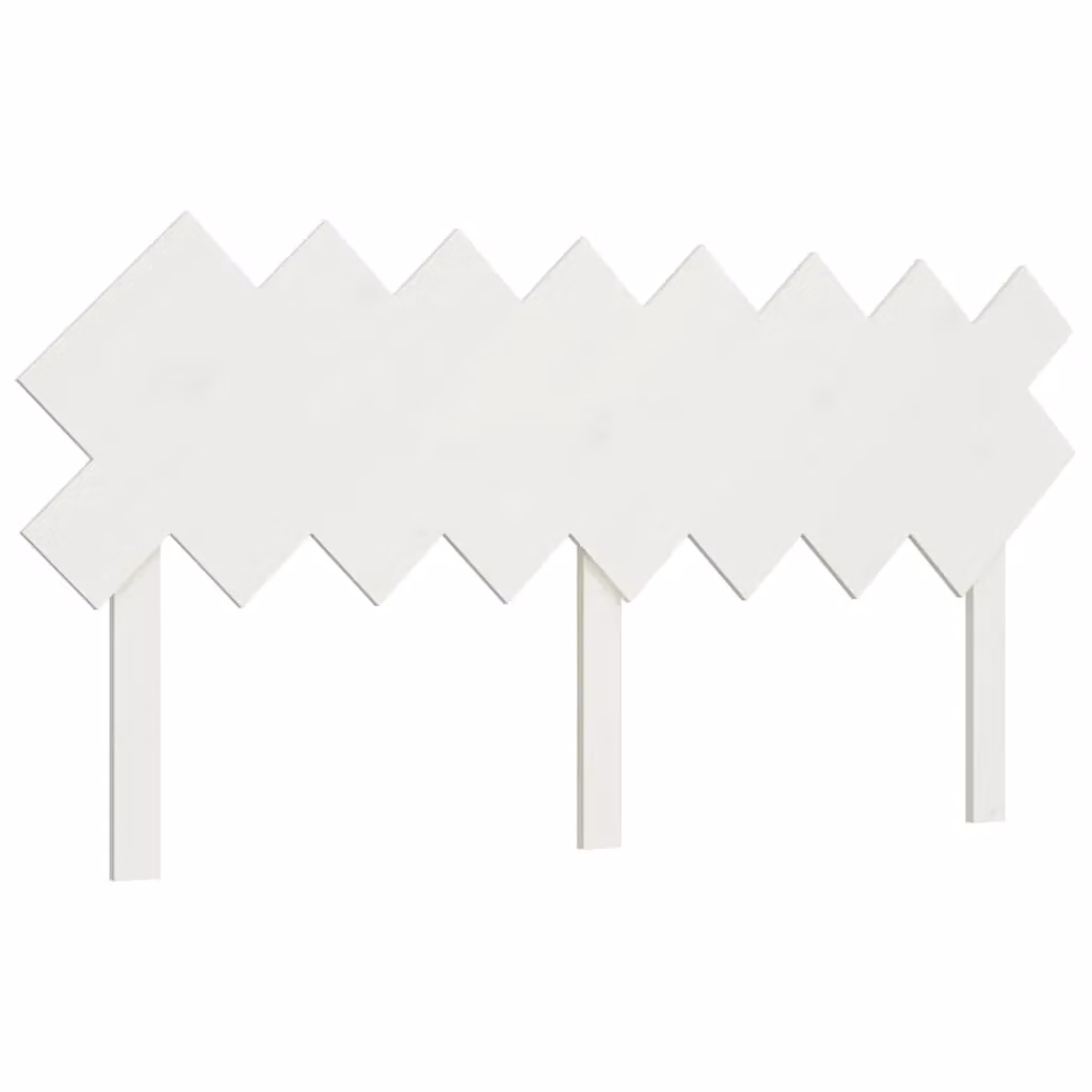 Berkfield Home Rustic White Solid Pine Wood Bed Headboard W: 159.5 cm, D: 3 cm, H: 80.5 cm – 2