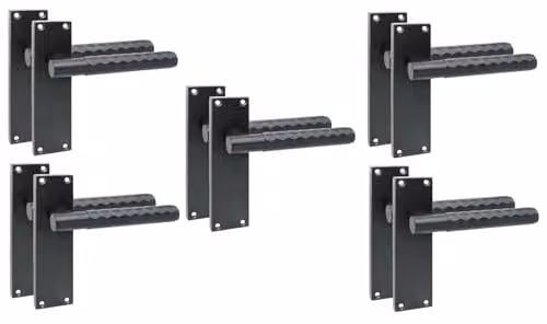 Golden Grace Victorian Knurled T-Bar Door Handle Set with Long Backplate in Matt Black (5 Pairs) – 1