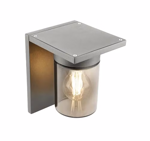 CGC Lighting Avery Anthracite Grey Outdoor Wall Lantern with Smoked Diffuser, IP54 Weatherproof, E27, W/D/H: 13.0 x 16.5 x 20.0 cm – 4