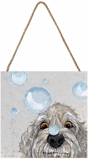 Bev Davies Bubbles Grey Wooden Animal Wall Plaque