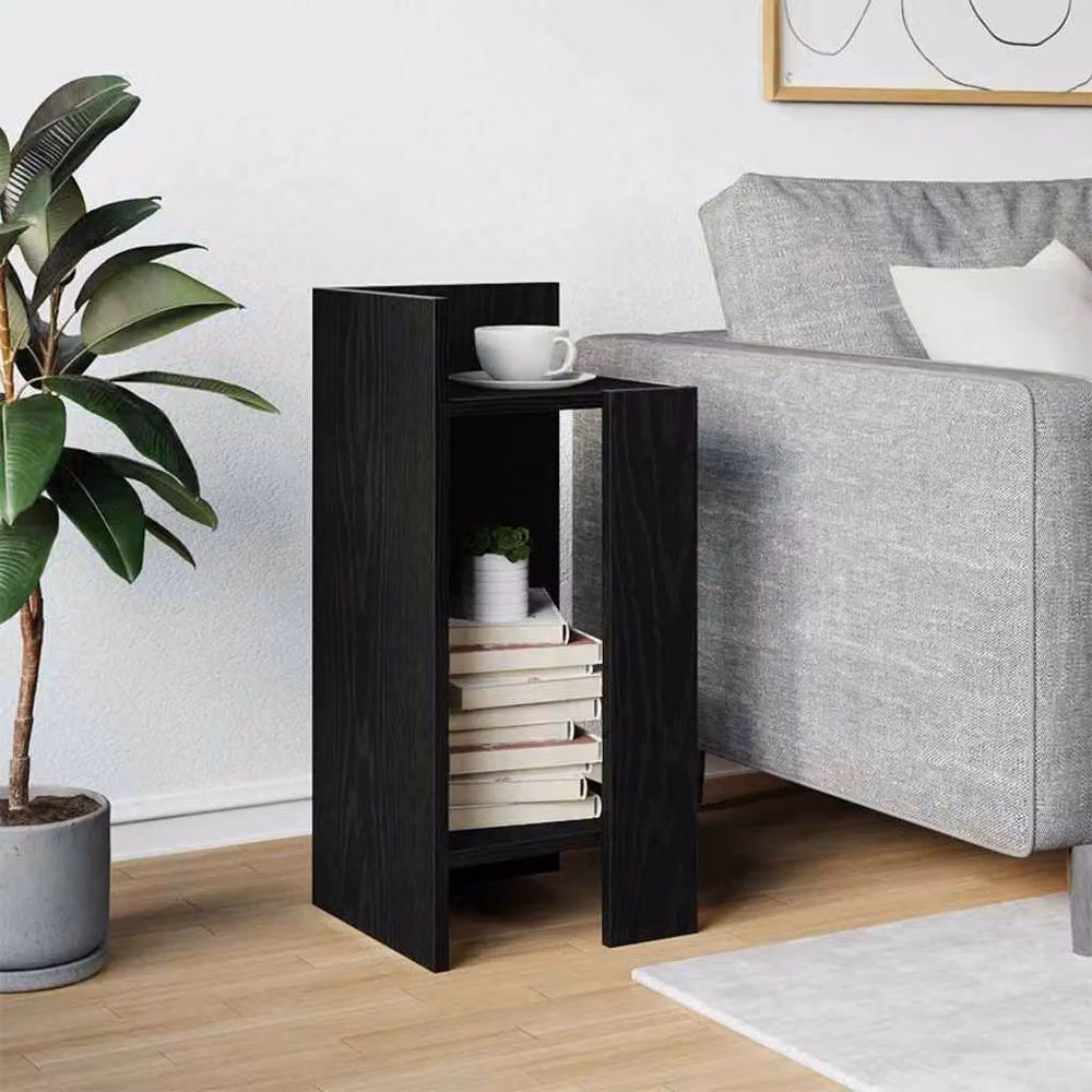 Berkfield Home Side Table with Shelf, Black, W: 25.5 cm, D: 27 cm, H: 60 cm – 3