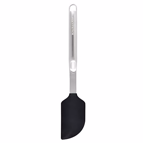 KitchenAid Premium Black Silicone and Stainless Steel Scraping Spatula with Hanging Loop – 1