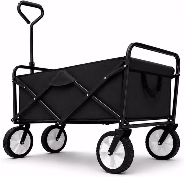 Oypla Heavy Duty Foldable Garden Trolley Cart in Black – 1