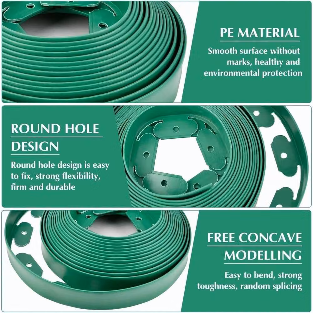 SPETLEK Green Flexible Plastic Garden Border for Grass and Lawns, 10 Metres – 4