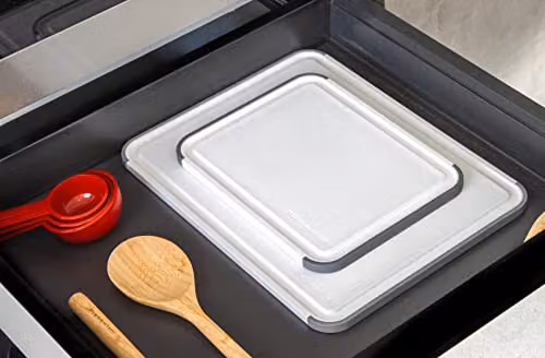KitchenAid Classic Reversible Non-Slip Polypropylene Chopping Board, White, W: 20 cm x D: 25 cm – 4