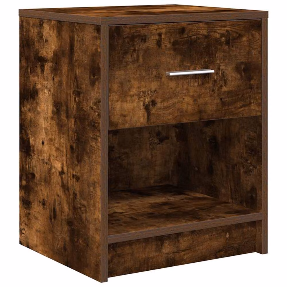 Berkfield Home Durable Bedside Cabinet with Drawer in Smoked Oak Brown, W/D/H: 40 x 34 x 50 cm – 3