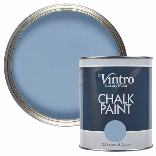Vintro Morocco Blue Chalk Paint with Ultra Matt Water-Based Finish, 1 Litre