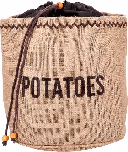 KitchenCraft Brown Fabric Potato Bag W/D/H: 24 x 24 x 24 cm – 6