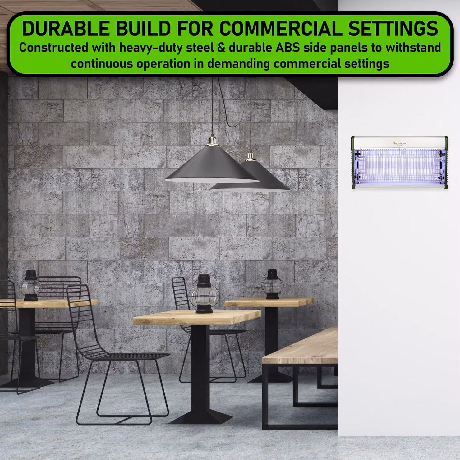 Xterminate UV LED Wall Mounted Fly Killer Zapper Unit in Silver – 4