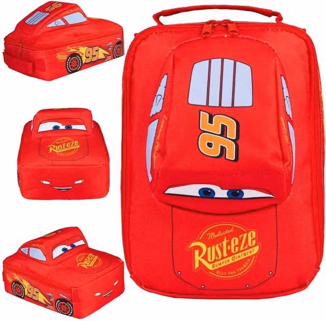 Disney Lightning McQueen Insulated Fabric Lunch Bag in Red, W: 25.0 cm, H: 18.0 cm – 1