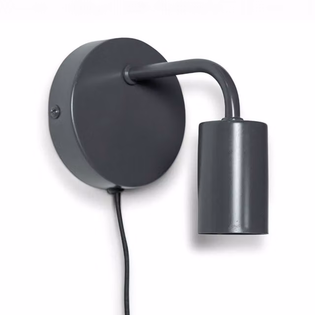 ValueLights Jordy Colour Pop Plug In Wall Light in Anthracite Grey