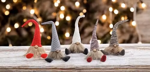 St Helens Home & Garden Erik The Christmas Gonk Tabletop Decoration in Grey and Multicolour – 5