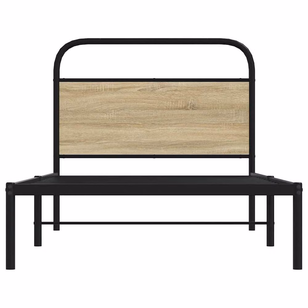 Berkfield Home Sonoma Oak Bed Frame in Brown, W/D/H: 100 x 190 cm – 3