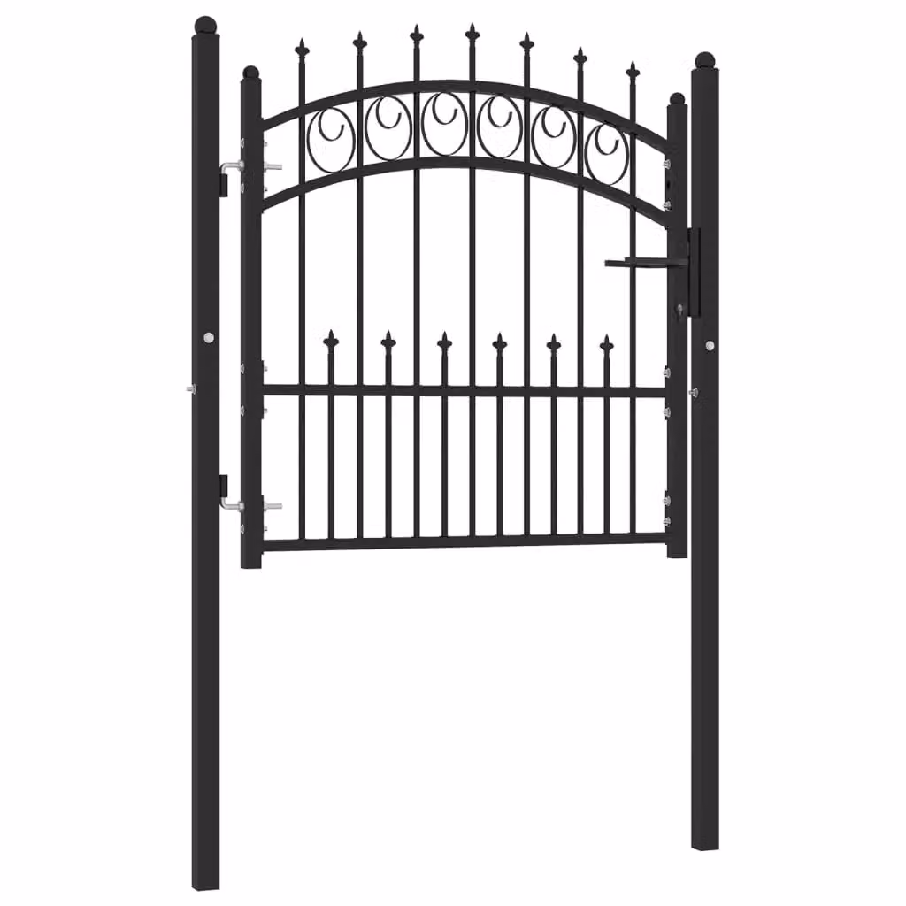 Berkfield Home Black Steel Spiked Swing Fence Gate W/H: 100 x 100 cm – 2