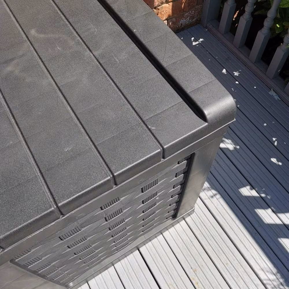 FORGEVIO Modern Garden Storage Box with Sit-on Lid in Matt Black – 2