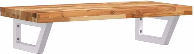 Berkfield Home Wall Mounted Basin Shelf in Brown Acacia Wood and Steel