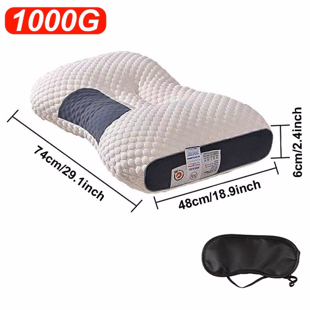 Ventryn 2-Piece White Cervical Memory Foam Pillows with Breathable Antibacterial Knit Cover – 2